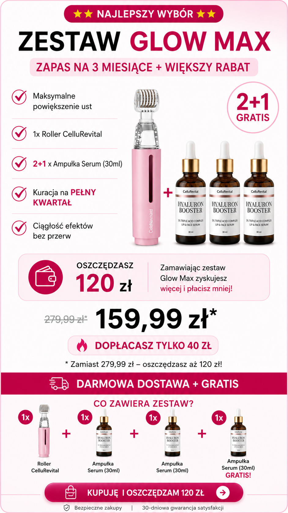 CelluRevital -na jędrne usta - zestaw Glow Max