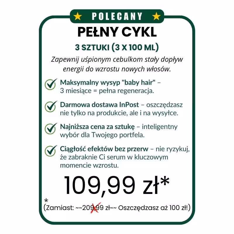 Epigenetyczne serum na wzrost wlosów zestaw Pełny Cykl